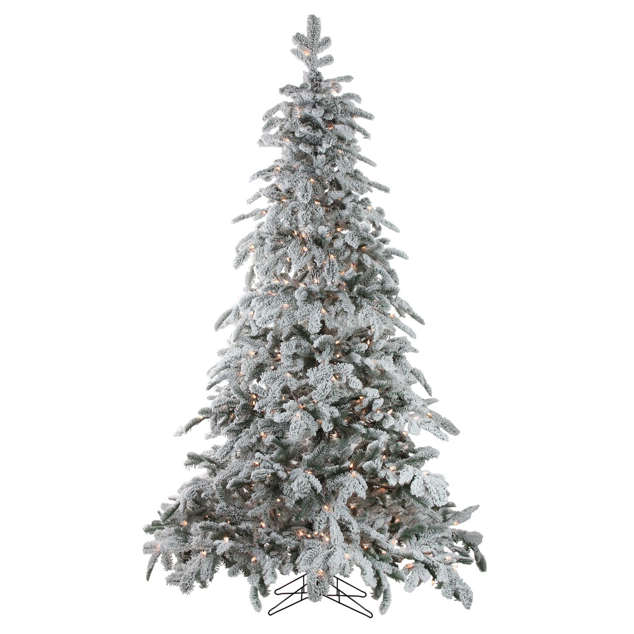 Northlight Real Touch™️ Pre-Lit Full Flocked Whistler Noble Fir Artificial Christmas Tree - 7.5 - Clear Lights